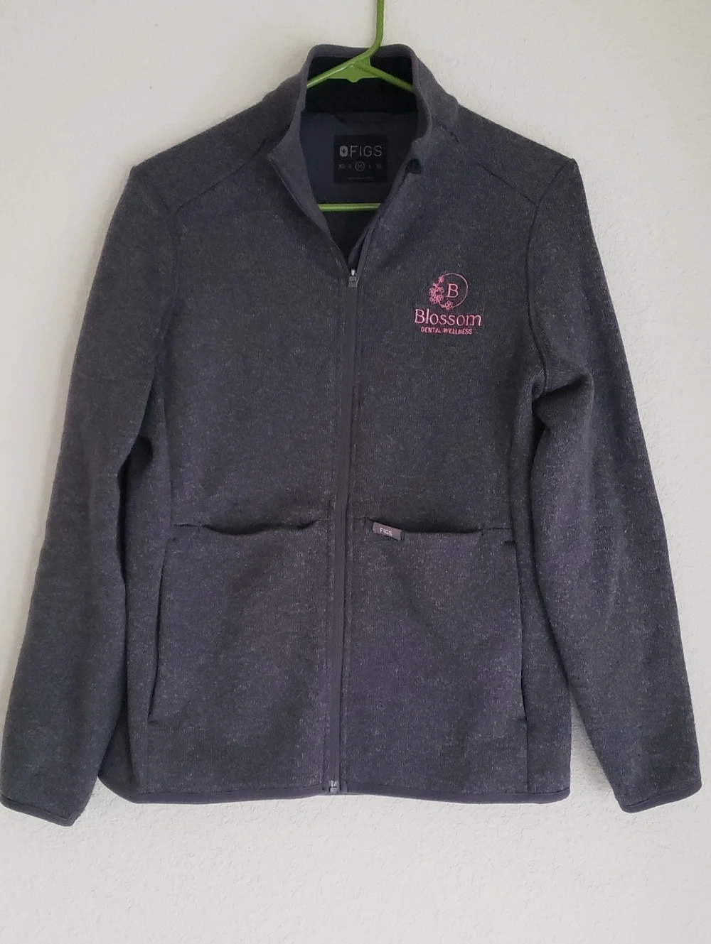 FIGS Charcoal Full-Zip Jacket